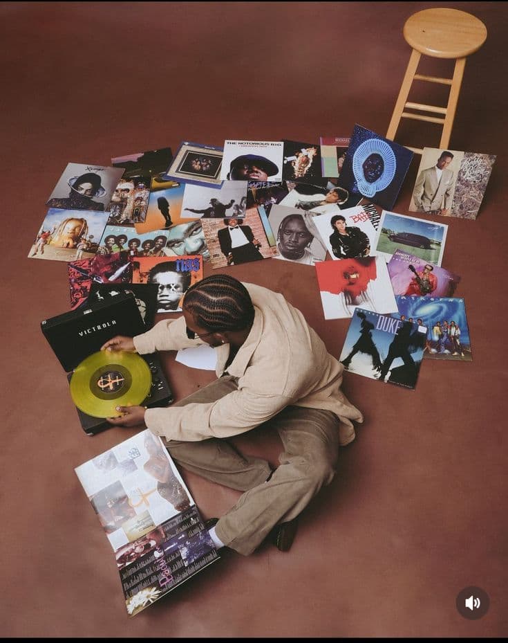 Overhead shot of a person walking, motion blurred